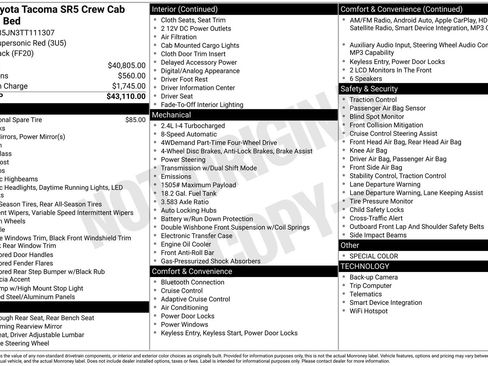 Used 2026 Toyota Tacoma SR5 AWD/4WD image 37