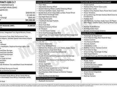 Used 2015 INFINITI Q50 2.0t w/ Moonroof Package