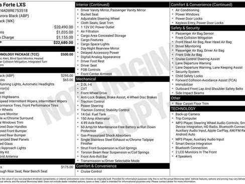 Used 2024 Kia Forte LXS w/ LXS Technology Package FWD image 3