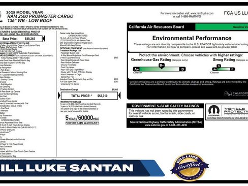 Used 2025 RAM ProMaster 2500 w/ U-Haul Equipment Group FWD image 1