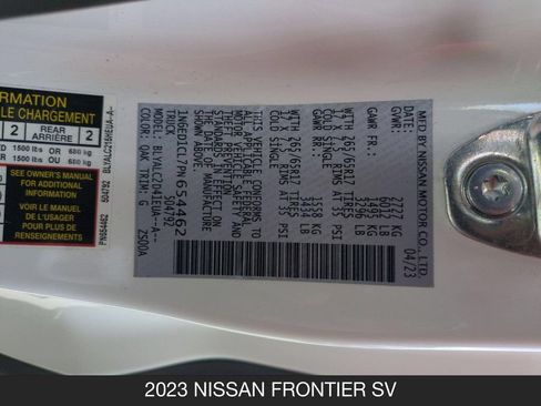 Used 2023 Nissan Frontier SV w/ SV Convenience Package RWD image 24