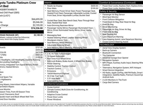 New 2026 Toyota Tundra Platinum w/ TRD Off-Road Package AWD/4WD image 16