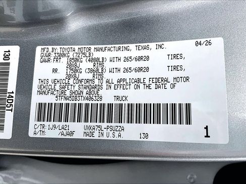 New 2026 Toyota Tundra Platinum AWD/4WD image 18