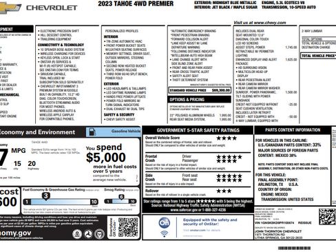Used 2023 Chevrolet Tahoe Premier AWD/4WD image 3