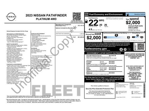 Used 2023 Nissan Pathfinder Platinum AWD/4WD image 4