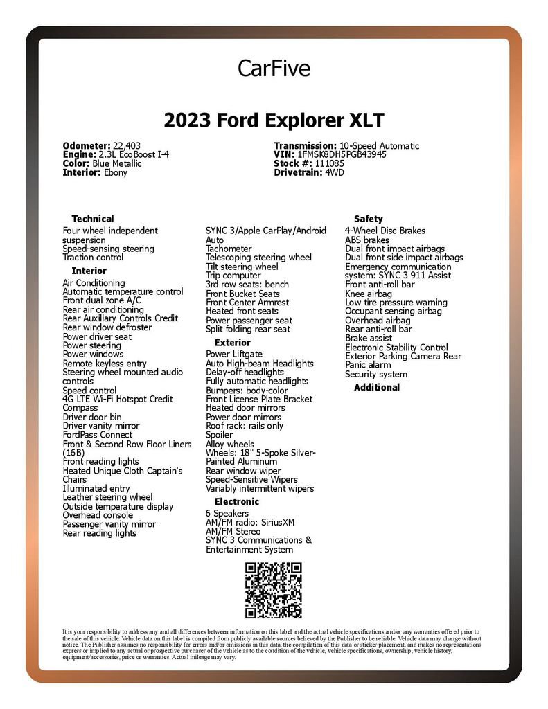 Used 2023 Ford Explorer XLT AWD/4WD image 31