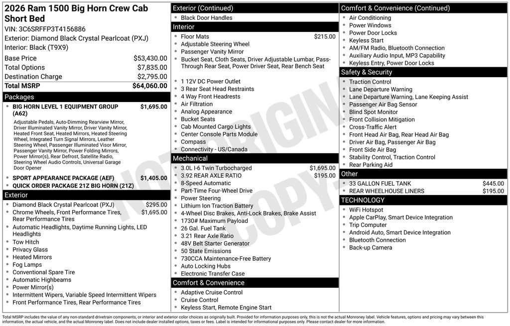 New 2026 RAM 1500 Big Horn AWD/4WD image 6