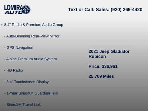 Used 2021 Jeep Gladiator Rubicon w/ Dual Top Group AWD/4WD image 8