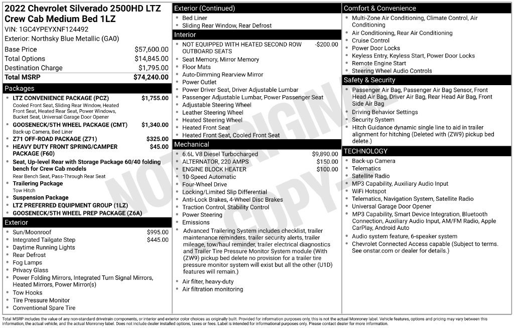 Used 2022 Chevrolet Silverado 2500 LTZ w/ LTZ Convenience Package AWD/4WD image 45