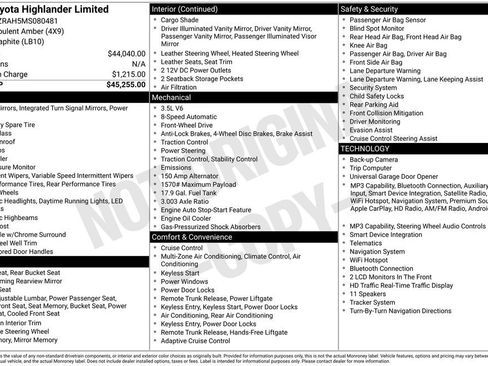 Used 2021 Toyota Highlander Limited FWD image 2