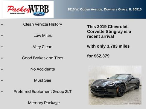 Used 2019 Chevrolet Corvette Stingray Convertible w/ 2LT Preferred Equipment Group image 11
