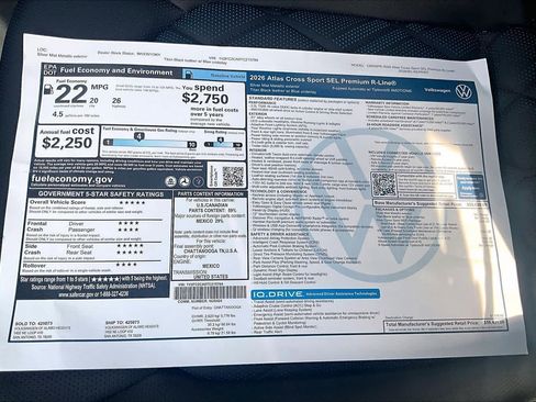 New 2026 Volkswagen Atlas Cross Sport SEL Premium R-Line AWD/4WD image 22