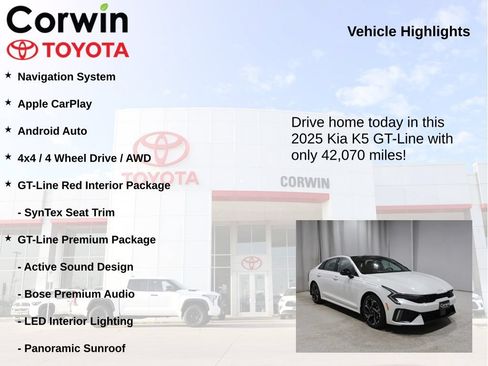 Used 2025 Kia K5 GT-Line w/ GT-Line Premium Package AWD/4WD image 7