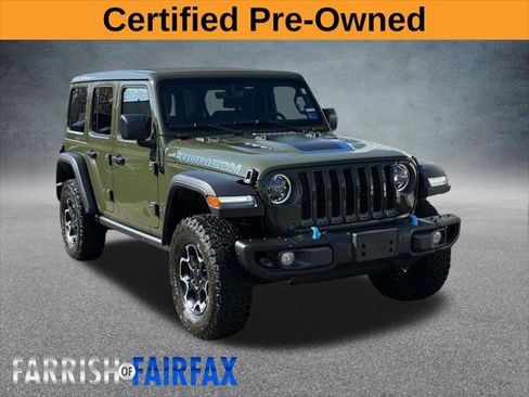 Certified 2023 Jeep Wrangler Unlimited Rubicon 4xe w/ Steel Bumper Group image 1
