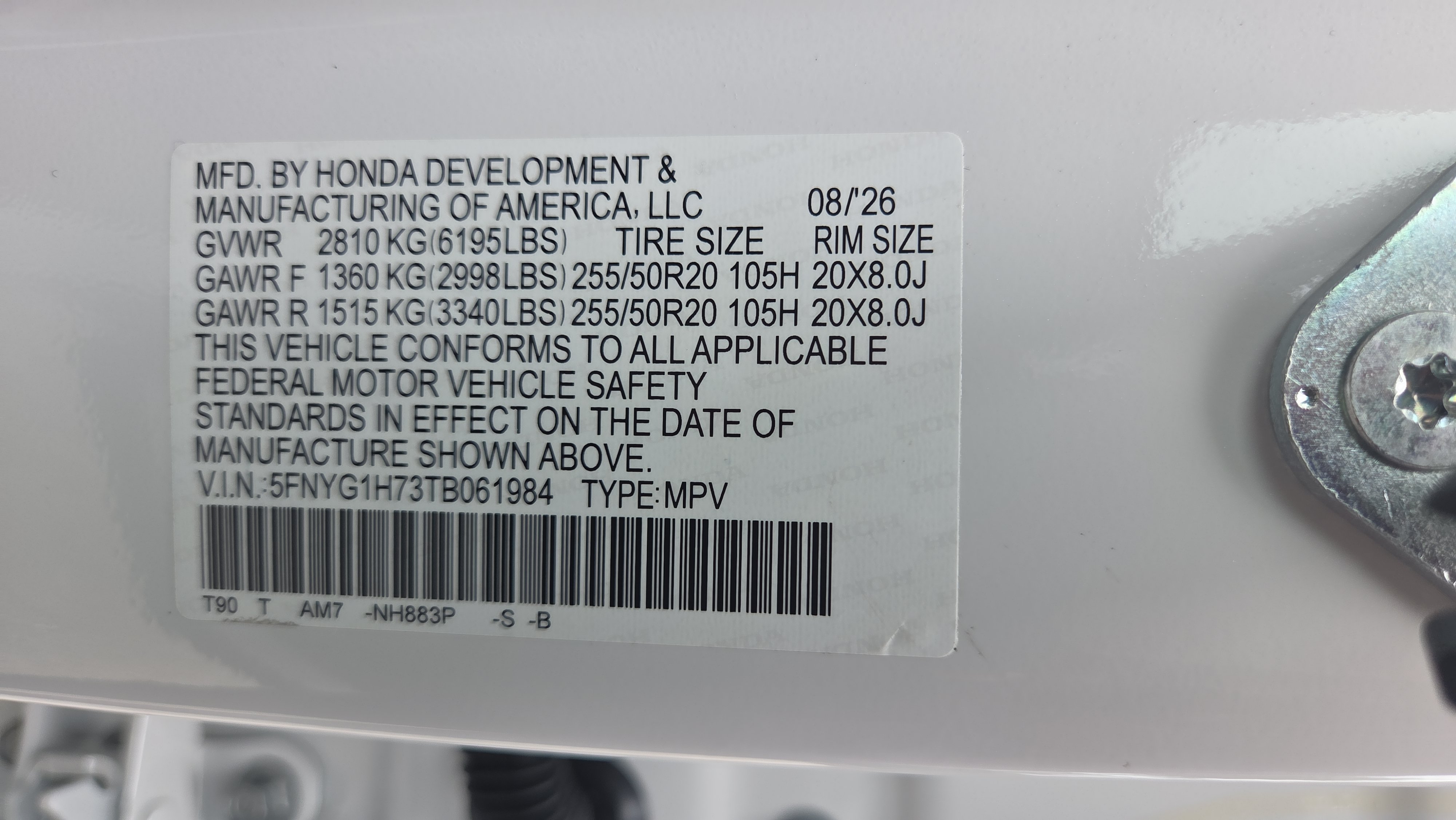 New 2026 Honda Pilot Touring image 21