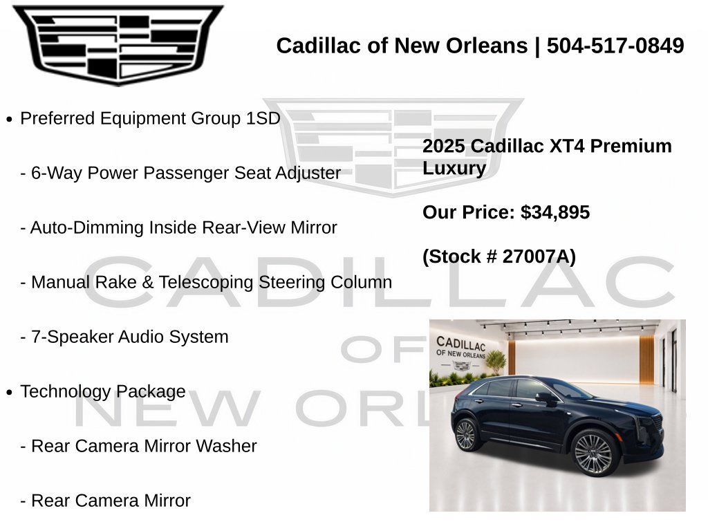 Certified 2025 Cadillac XT4 Premium Luxury w/ Technology Package FWD image 7