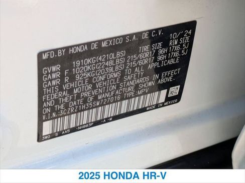 Certified 2025 Honda HR-V LX image 26