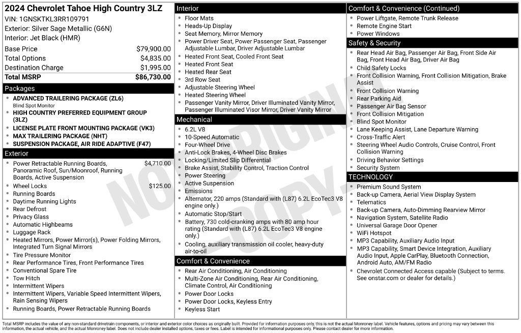 Used 2024 Chevrolet Tahoe High Country AWD/4WD image 50