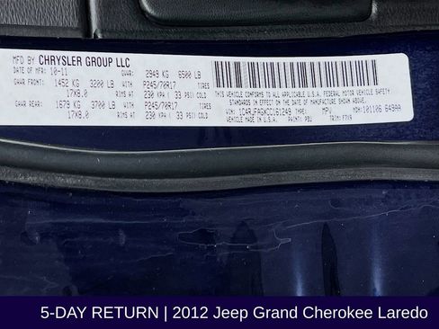 Used 2012 Jeep Grand Cherokee Laredo w/ Laredo E Group image 33