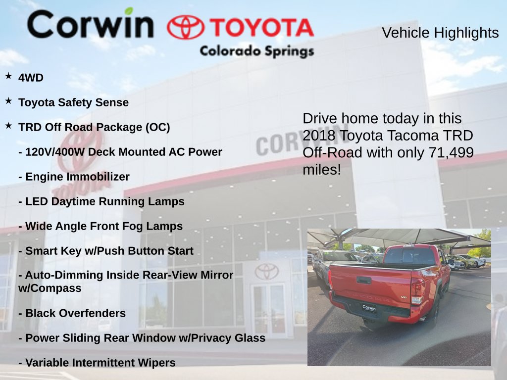 Used 2018 Toyota Tacoma TRD Off-Road w/ Technology Package AWD/4WD image 6