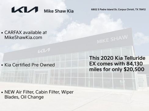 Certified 2020 Kia Telluride EX w/ EX Premium Package FWD image 3
