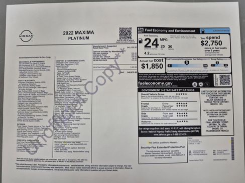 Used 2022 Nissan Maxima Platinum w/ Sport Mat Group image 38