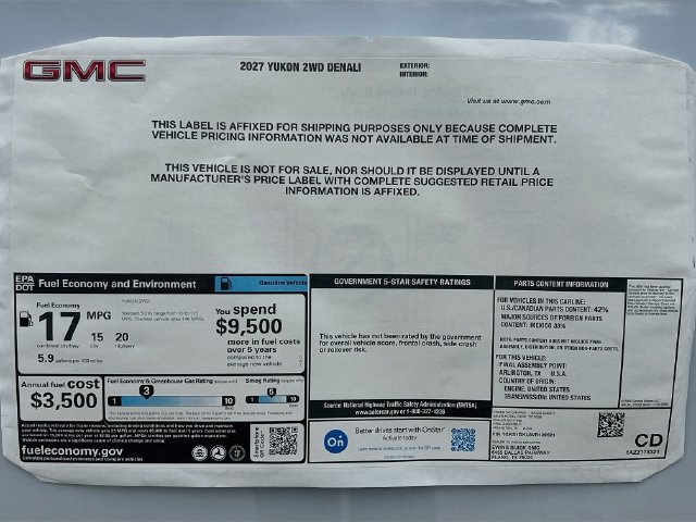New 2027 GMC Yukon Denali w/ Sun & Power Step Package RWD image 21