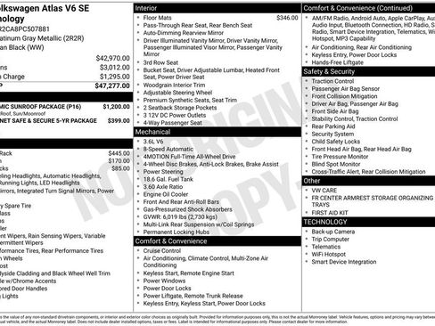 Certified 2023 Volkswagen Atlas SE w/ Panoramic Sunroof Package image 33