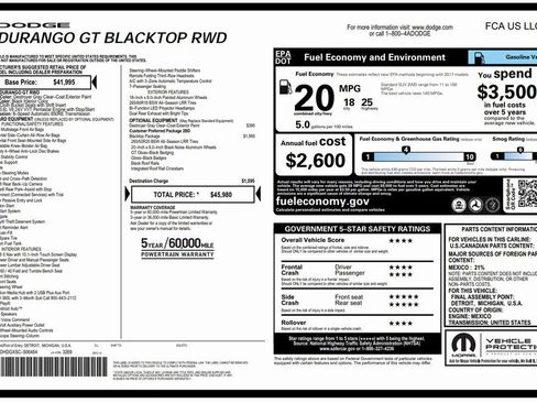 Used 2025 Dodge Durango GT w/ Blacktop Package image 4