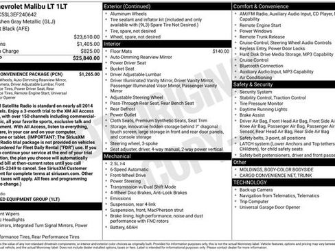 Used 2014 Chevrolet Malibu LT w/ Power Convenience Package FWD image 31