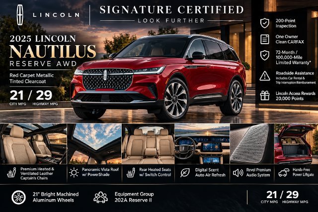 Certified 2025 Lincoln Nautilus Reserve AWD/4WD image 45