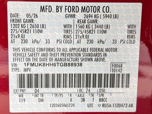 New 2026 Ford Explorer Platinum w/ LUX Leather Package AWD/4WD image 52