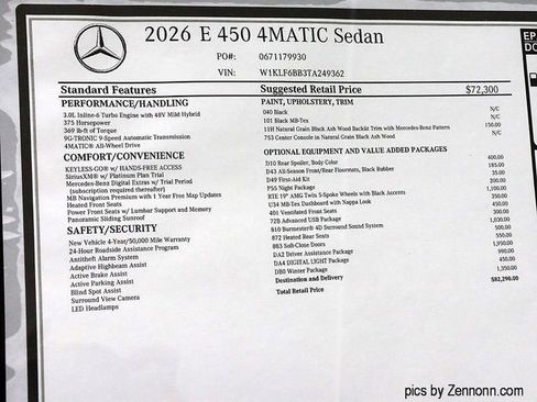 New 2026 Mercedes-Benz E 450 4MATIC Sedan image 27