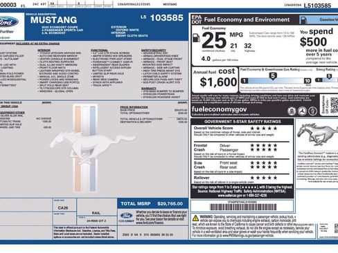 Used 2020 Ford Mustang Coupe RWD image 1