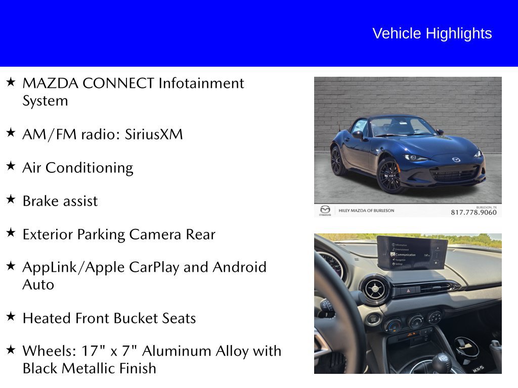 New 2026 MAZDA MX-5 Miata Club w/ Interior Package RWD image 9