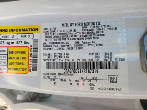 Used 2019 Ford Fusion Titanium AWD/4WD image 25
