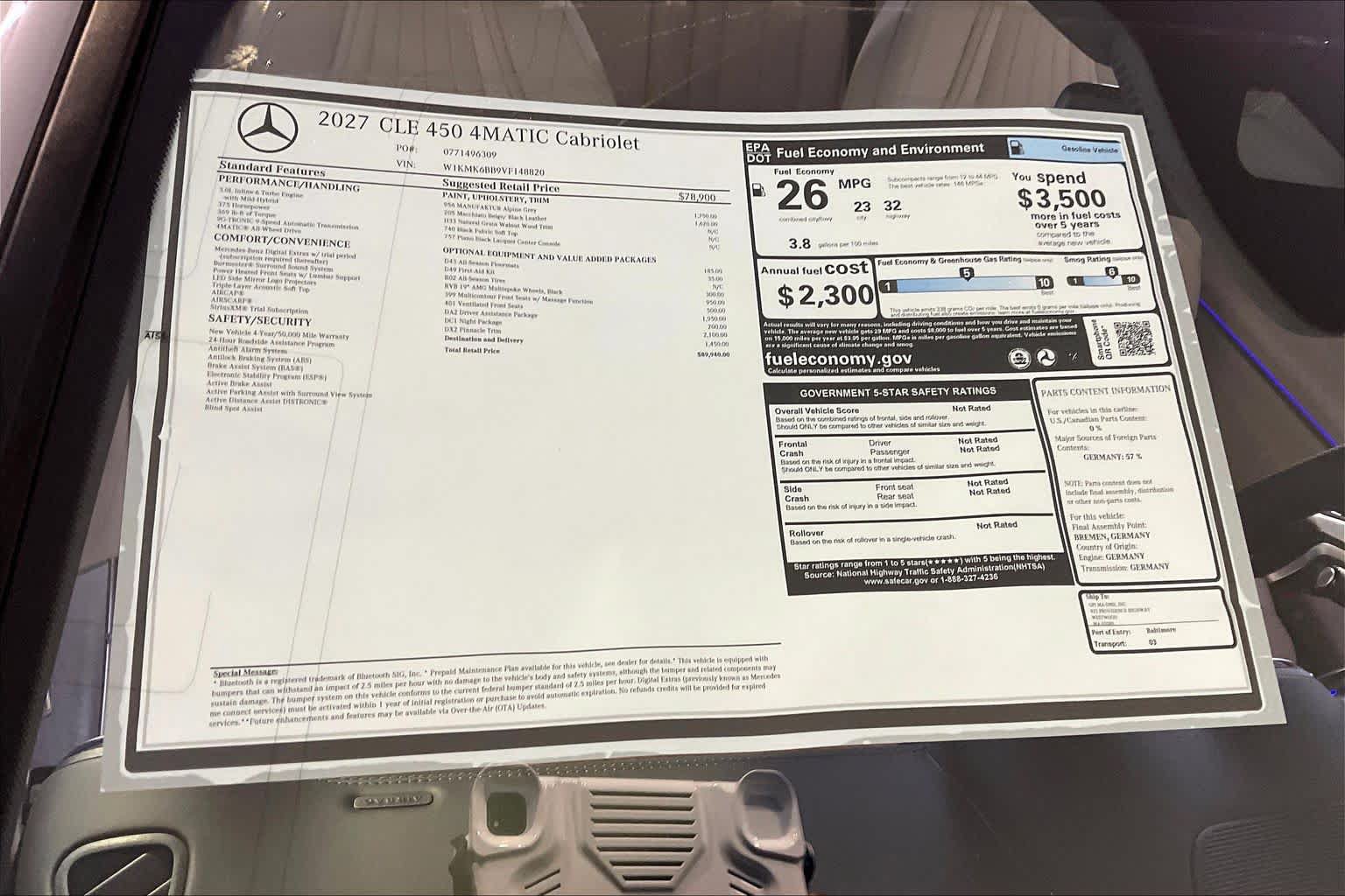 New 2027 Mercedes-Benz CLE 450 4MATIC Cabriolet image 18
