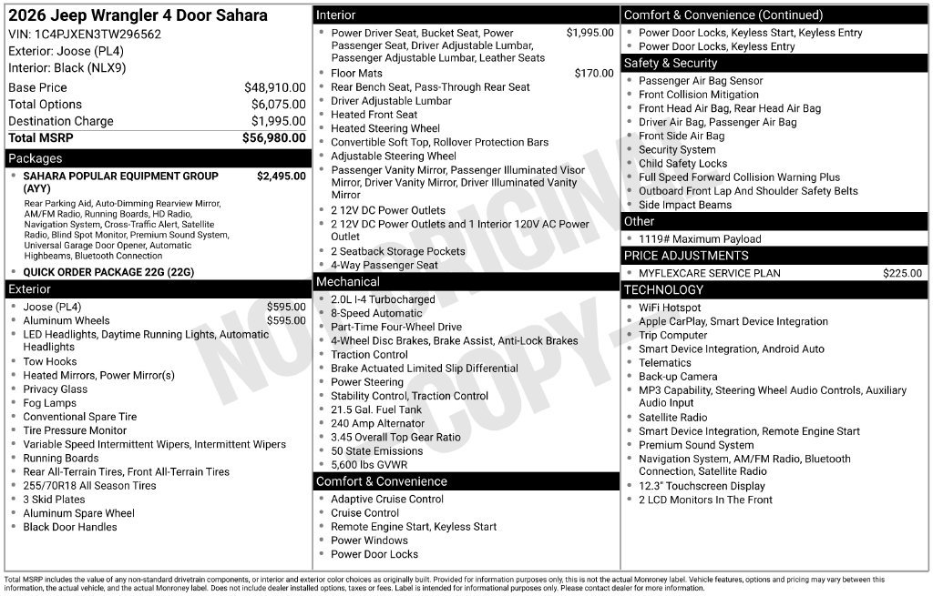 New 2026 Jeep Wrangler Unlimited Sahara AWD/4WD image 7