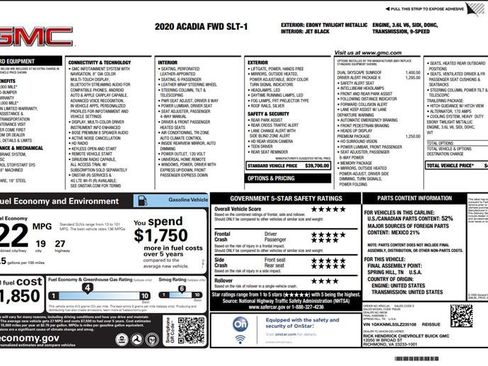 Used 2020 GMC Acadia SLT w/ Driver Alert Package II image 3