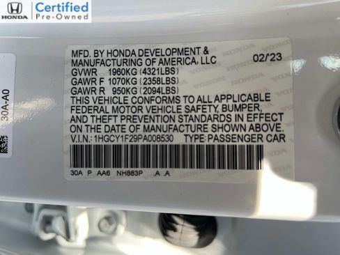 Certified 2023 Honda Accord LX image 30