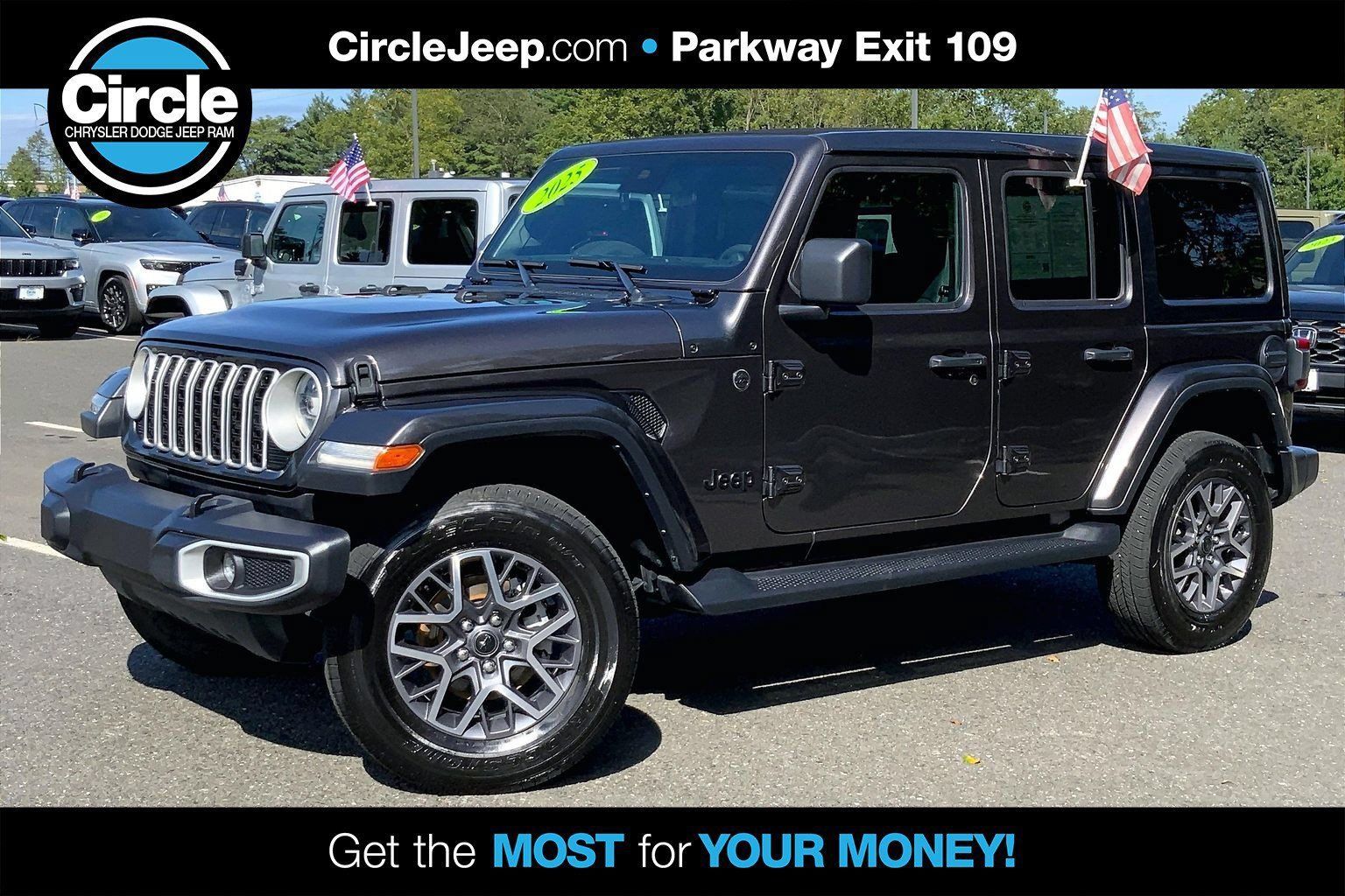 Certified 2025 Jeep Wrangler Unlimited Sahara w/ Safety Group AWD/4WD 360° Tour