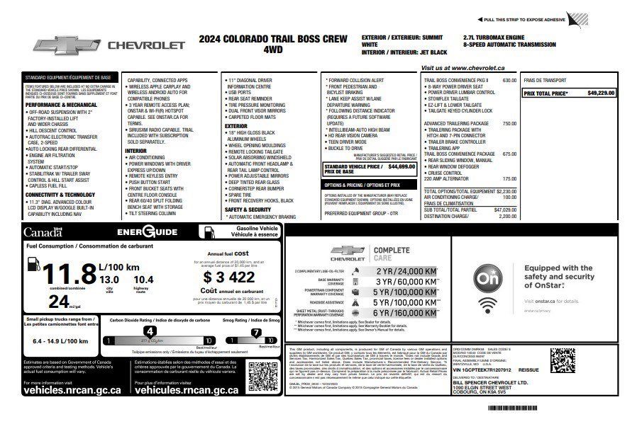 Certified 2024 Chevrolet Colorado Trail Boss w/ Advanced Trailering Package AWD/4WD image 34