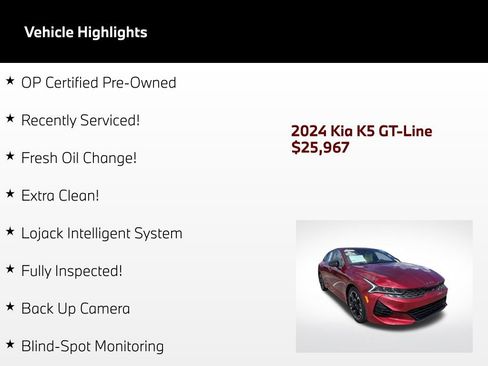 Used 2024 Kia K5 GT-Line w/ GT-Line Premium Package FWD image 2