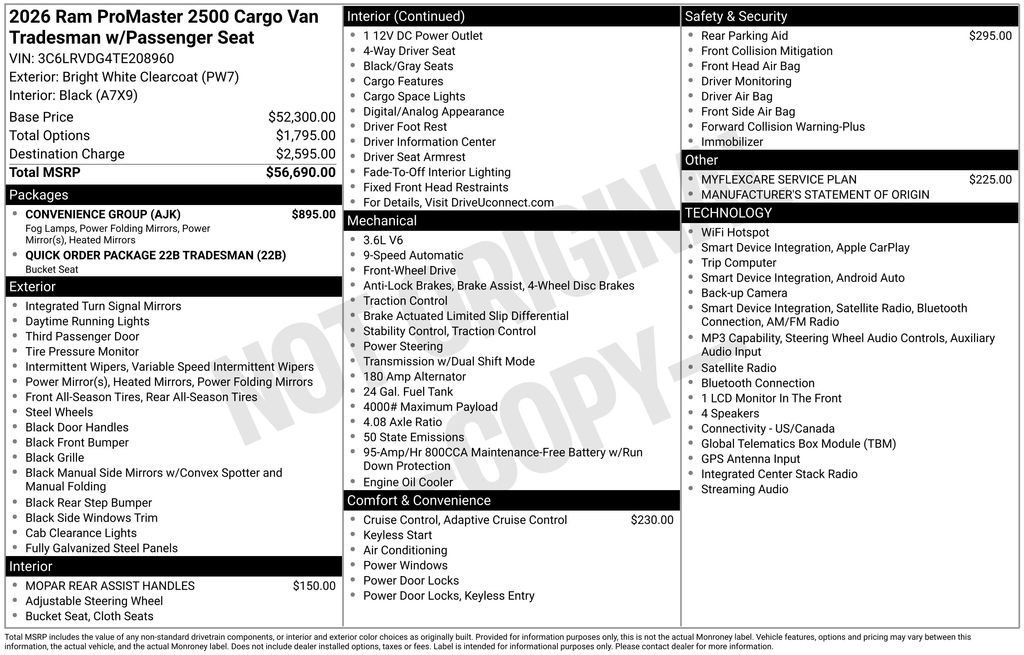 New 2026 RAM ProMaster 2500 w/ Convenience Group FWD image 44