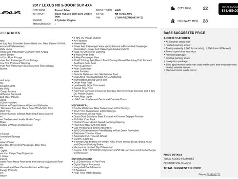 Used 2017 Lexus NX 200t AWD w/ Premium Package image 5