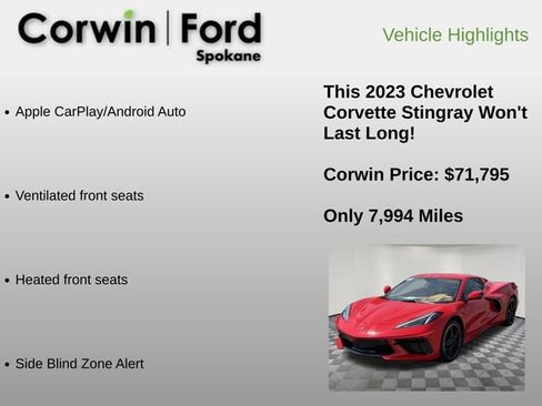 Used 2023 Chevrolet Corvette Stingray Premium Conv w/ 3LT RWD image 12
