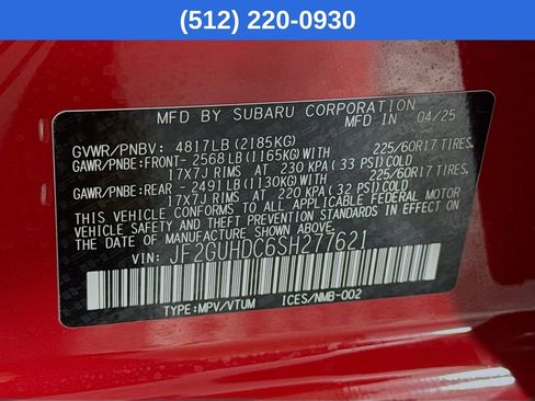 Used 2025 Subaru Crosstrek 2.0i Premium image 40