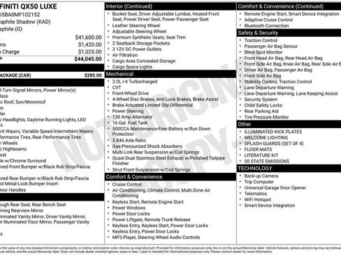 Used 2021 INFINITI QX50 Luxe w/ Cargo Package image 3