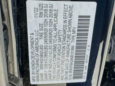 Certified 2022 Honda Pilot Special Edition image 45