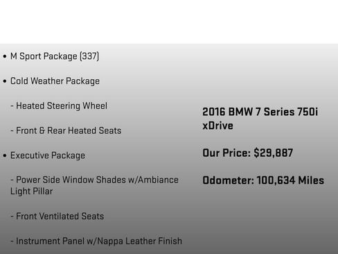 Used 2016 BMW 750i xDrive AWD/4WD image 6